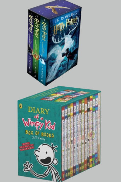 Combo of ( Diary of a Wimpy Kid Box of Books + Harry Potter 1–3 Box Set