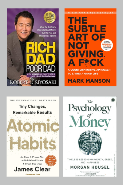 atomic habits + the psychology of money + ikigai paperback + subtle art