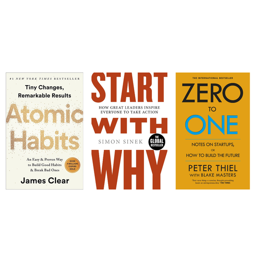 Combo- Atomic Habits + Start With Why + Zero To One (paperback)