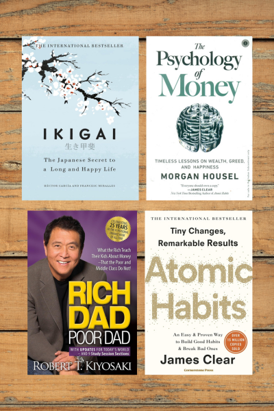 Life Mastery Essentials Bundle Atomic Habits, The Psychology of Money, Rich Dad Poor Dad, Ikigai
