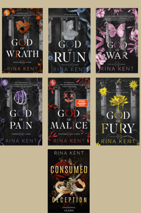 Consumed by Deception +God of Malice +God of Wrath +God Of Pain+God of Ruin+god of war rina kent 7 books combo Rina kent