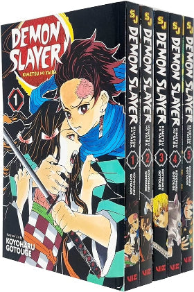 Demon Slayer Manga, Vol.1 to 5 Product Bundle – by Koyoharu Gotouge